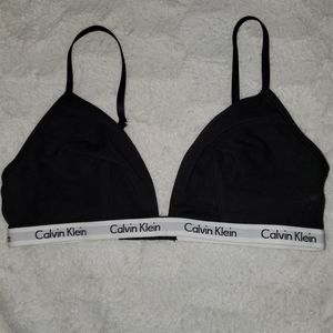Calvin Klein Triangle Bralette  Black/ White